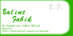 balint fabik business card